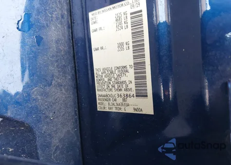 2020 Nissan Maxima Sv Xtronic Cvt z USA, uszkodzony, nr VIN 1N4AA6CV1LC363864